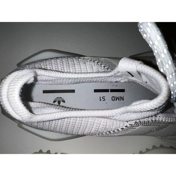Adidas NMD S1 White Knit Sneakers Men’s Size 12 Triple White Casual Running Shoe main image 8